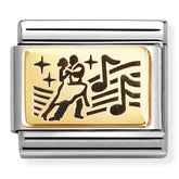 Nomination Composable Classic Link 030166/68 Dancing Couple in 18K Gold & Enamel